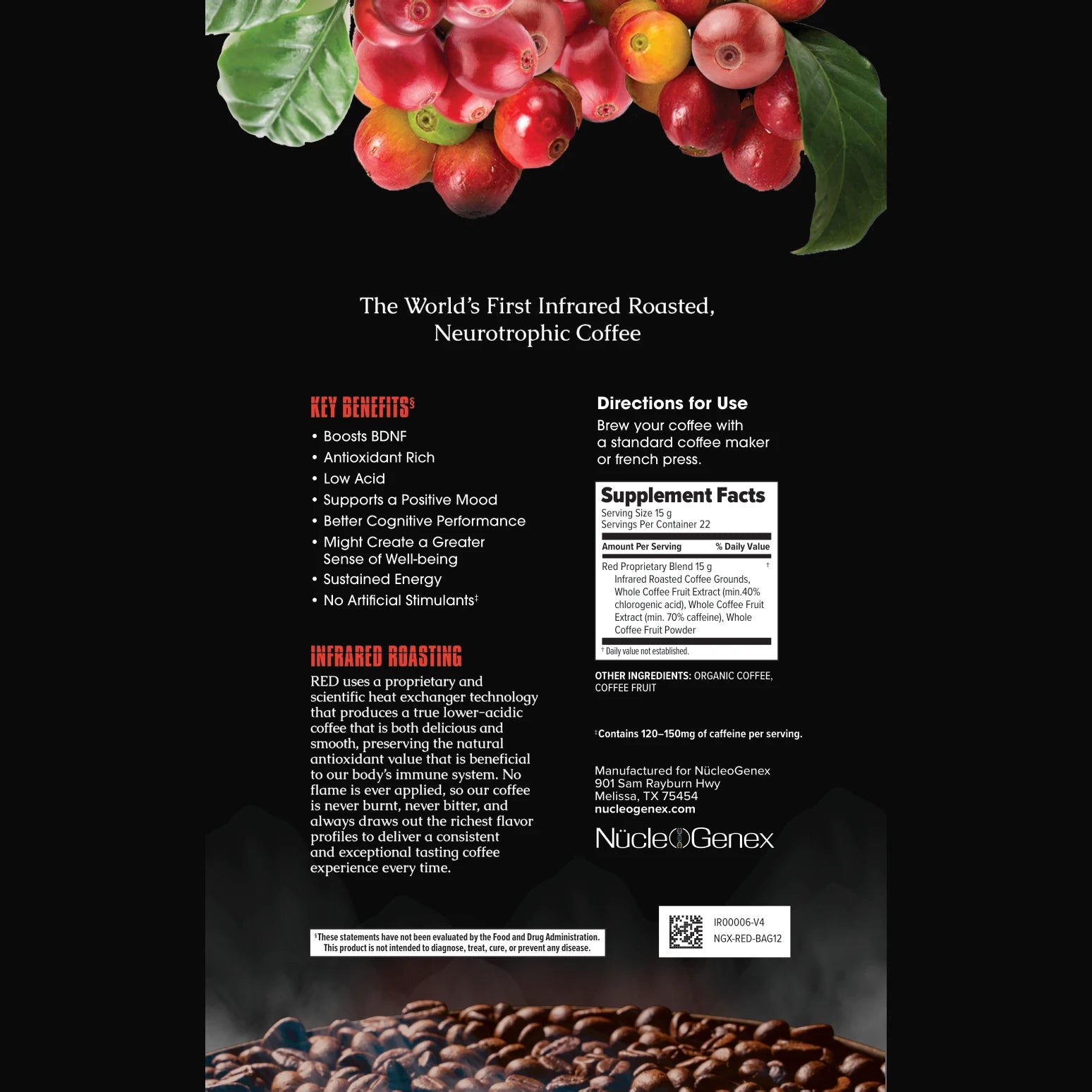 Red Coffee 12 oz. Two bag